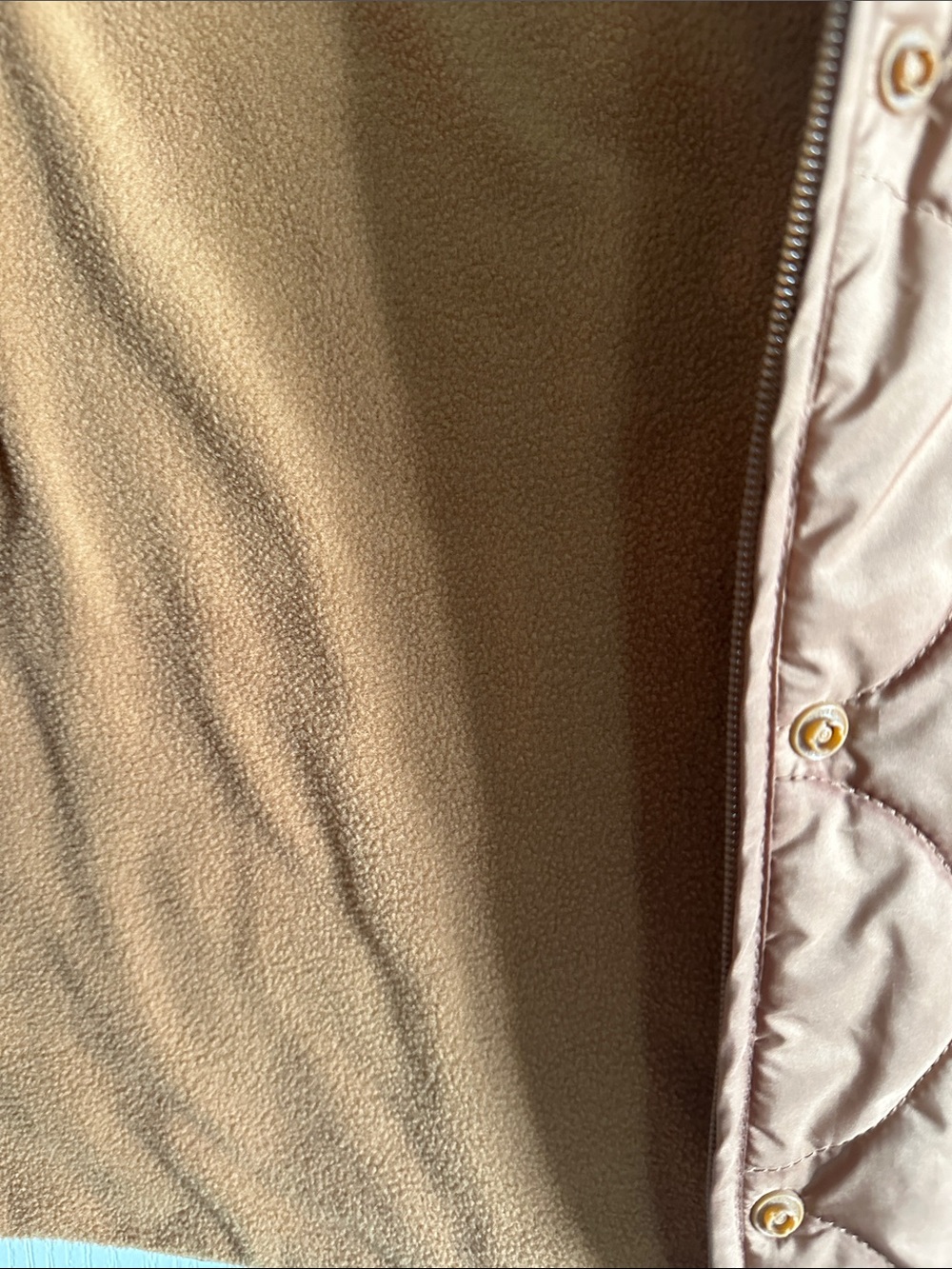 NWOT Quilted Sleeveless Vest in Tan - Picture 7 of 8